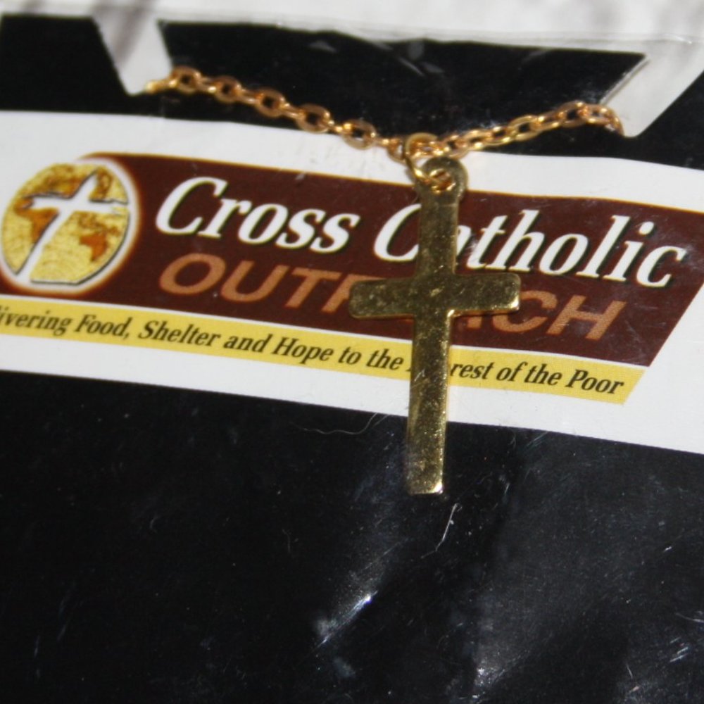 New in package Gold cross Necklace